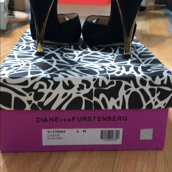 Diane von Furstenberg suede heels Lucette sz6M - Picture 5 of 9